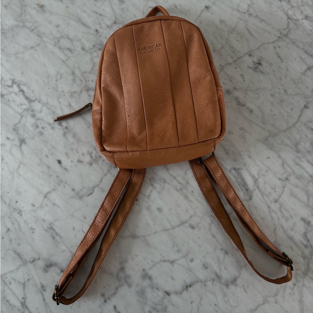 Leather mini backpack purse
